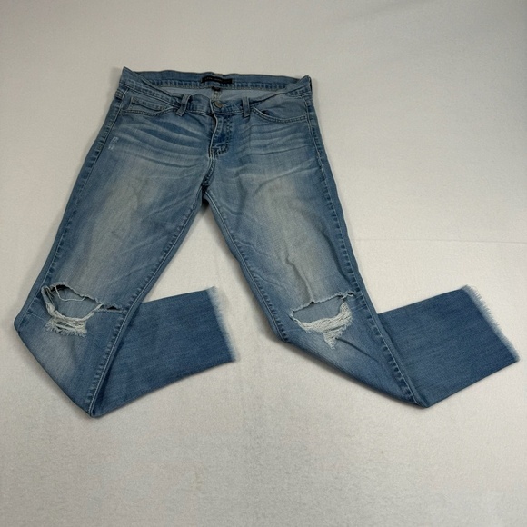 Flying Monkey Skinny Jeans Womens Size 26 Light Blue Mid Rise Distressed Stretch - Picture 1 of 14